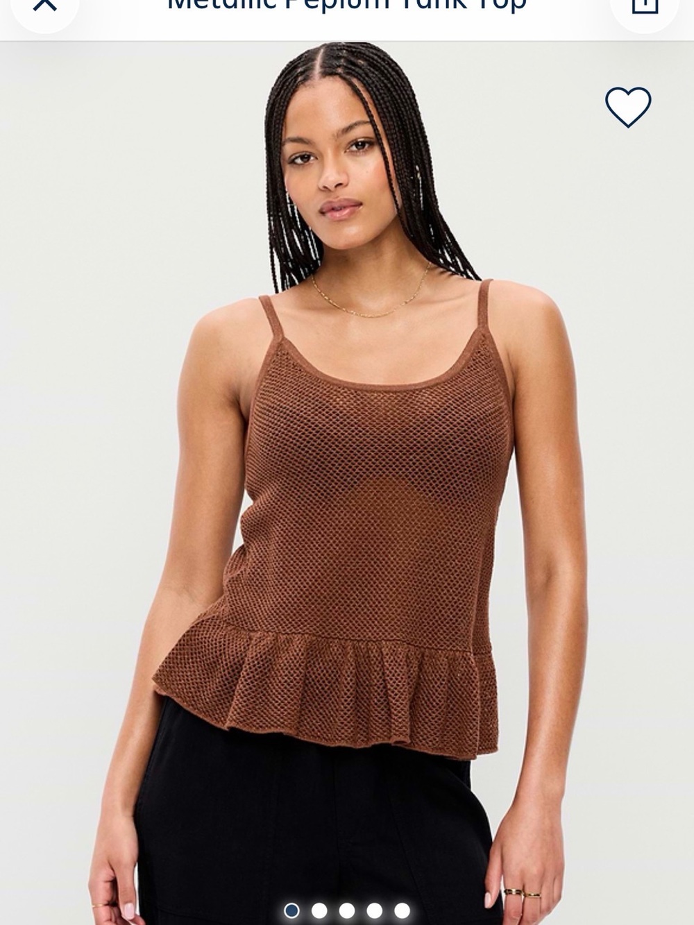 Old Navy Brown Metallic Peplum Camisole